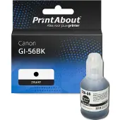 PrintAbout Huismerk Canon GI-56BK Inktcartridge Zwart