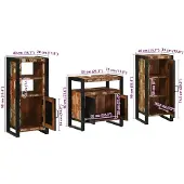 vidaXL Badkamermeubel Set met lade 3 pcs Massief Gerecycleerd Hout