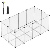 Songmics Buitenverblijf met kunststof vloerpanelen, Wit / 145 x 72 x 57 cm