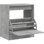 vidaXL Schoenenkast 60x42x69 cm bewerkt hout betongrijs