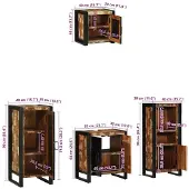 vidaXL Badkamermeubel Set met lade 4 pcs Massief Gerecycleerd Hout