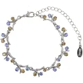 Behave – Armband – Zilverkleurig – Lichtblauw En Amberbruine Kristallen – Nikkelvrij