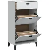 vidaXL Schoenenkast VIKEN bewerkt hout wit