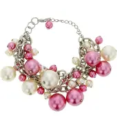 Behave - Armband - roze en creme parels - feestelijk stijlaccent