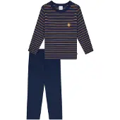 Schiesser Nachtkledij 'Nightwear' navy / curry