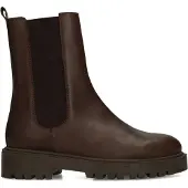 Manfield Bruine leren chelsea boots | Maat 36