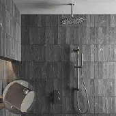 Saniclear Exclusive Stripes inbouw regendouche met 20cm hoofddouche, plafondarm en glijstang RVS