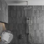 Saniclear Talpa Stripes inbouw regendouche met 20cm hoofddouche, plafondarm en glijstang chroom