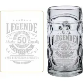 Luxentu Bierkrug mit Gravur Legende seit 50 Jahren 0,5 Liter