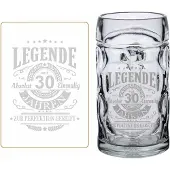 Luxentu Bierkrug mit Gravur Legende seit 30 Jahren 0,5 Liter