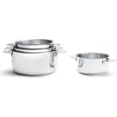 De Buyer Set van 4 roestvrijstalen pannen (14/16/18/20 cm) + 1 handgreep + 2 handgrepen, merk , model 3491.04