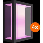 Philips Hue Impress muurlamp White and Color zwart breed 4-pack