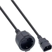 InLine C14 - CEE 7/3 stroomkabel voor UPS/PDU - 3x 0,75mm / zwart - 1 meter