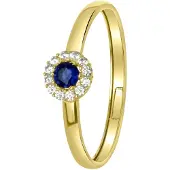 Lucardi Ring 'Klassisch' navy / goud / transparant