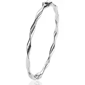 Zinzi zilveren bangle armband met gedraaide buis 4mm met luxe scharniersluiting ZIA2756