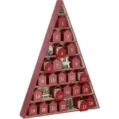 J-Line decoratie Boom Adventskalender - multiplex - rood