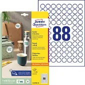 Avery Runde Etiketten, ablösbar