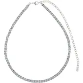 Behave – Ketting – Zilverkleurig – Aqua Blauwe Kristallen – Nikkelvrij