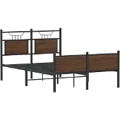 vidaXL Bedframe zonder matras bewerkt hout bruin eikenkleur 120x190 cm