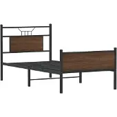 vidaXL Bedframe zonder matras bewerkt hout bruin eikenkleur 80x200 cm