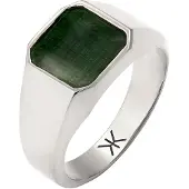 KUZZOI Ring donkergroen / zilver
