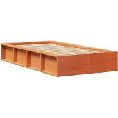vidaXL Bedframe Wasbruin 100 x 200 cm Massief grenenhout