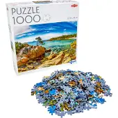 Tactic Capriccioli Beach, Costa Smeralda – Puzzel – 1000 stukjes – Kristalheldere Middellandse Zee – Zonovergoten Italiaans Kustlandschap – Hoogwaardige Scandinavische Kwaliteit