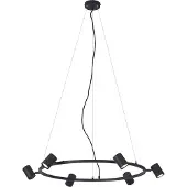 QAZQA Moderne hanglamp zwart 6-lichts - Jeana Circle