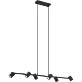 QAZQA Moderne hanglamp zwart 6-lichts - Jeana Straight
