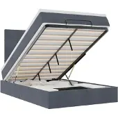 vidaXL Ottoman bed met matrassen 120x190cm fluweel donkergrijs