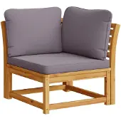 vidaXL Tuinhoekbank met kussens 73x73x65 cm massief acaciahout