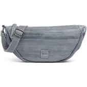 Fredsbruder Leren Schoudertas Layer Halfmoon Bag Sky Blue Blauw