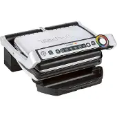 Tefal Contactgrill OptiGrill, 6 automatische programma's, één handmatig programma 6 programma’s, past temperatuur en grillcyclus aan het grillgerecht aan