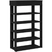 vidaXL Schoenenrek 60x30x98 cm bewerkt hout zwart