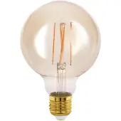 Eglo Ledfilamentlamp Globe 2 - Amber - D9,5cm - Warm Wit - E27 - 4w