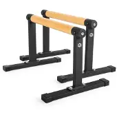 Gymstick Premium Parallettes - Opdruksteunen - Hout/Zwart - L