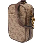 GUESS Schoudertas 'MILANO CROSSBODY MICRO' beige / chocoladebruin