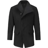 Allthemen Heren Lange Mantel Wollen Winterjas - Slim Fit Jas - XXL
