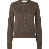 Selected Gebreid vest 'SLFThea' donkerbruin