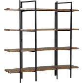 Beliani COMPTON - Boekenkast - Donkerbruin - MDF