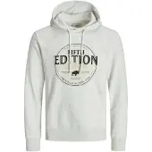 JJ REBEL Sweatshirt 'JREBLASSE' sand / zwart / wit gemêleerd