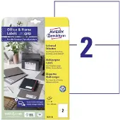 Avery Zweckform AVERY ultragrip Universele etiketten 3655-10 Permanent klevend A4 Wit 210 x 148 mm 10 Vellen à 2 Etiketten