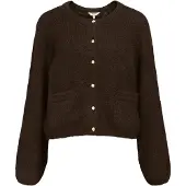 Object Gebreid vest 'OBJSAGGIA' chocoladebruin