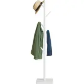 Relaxdays 10051396_49, Vloermodel, Hout, 8 haken, Wit, Hout, 24 kg