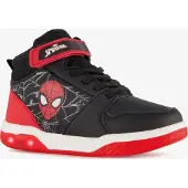 Spider-man hoge jongens sneakers met lichtjes zwart rood maat 30