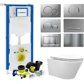 Geberit up320 Toiletset Vesta Tornado Flush Rimless | Met Zitting | Sigma Drukplaat