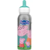 Mepal Isoleerfles flip-up Campus - 350 ml - 12 uur koud / 4 uur warm - Drinkfles met rietje voor kinderen - Peppa Pig