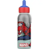 Mepal Isoleerfles flip-up Campus - 350 ml - 12 uur koud / 4 uur warm - Drinkfles met rietje voor kinderen - Spiderman