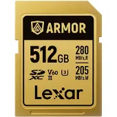 Lexar Pro Gold Armor 512GB SDXC UHS-II V60 - R280/W210 MB/s - IP68