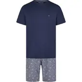 Phil&Co. Pyjama kort 'Lounge Dreams' donkerblauw / antraciet